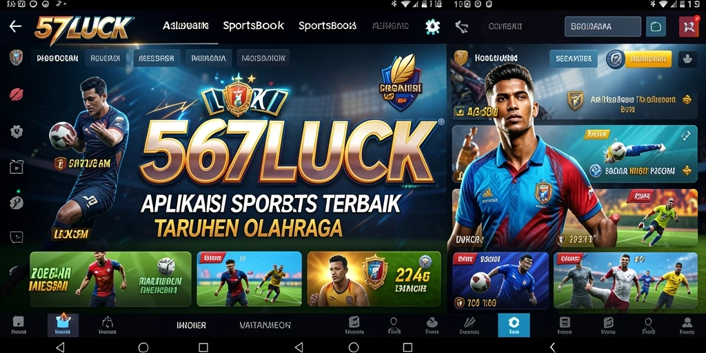 Tampilan utama 567LUCK menampilkan opsi taruhan olahraga yang menarik.