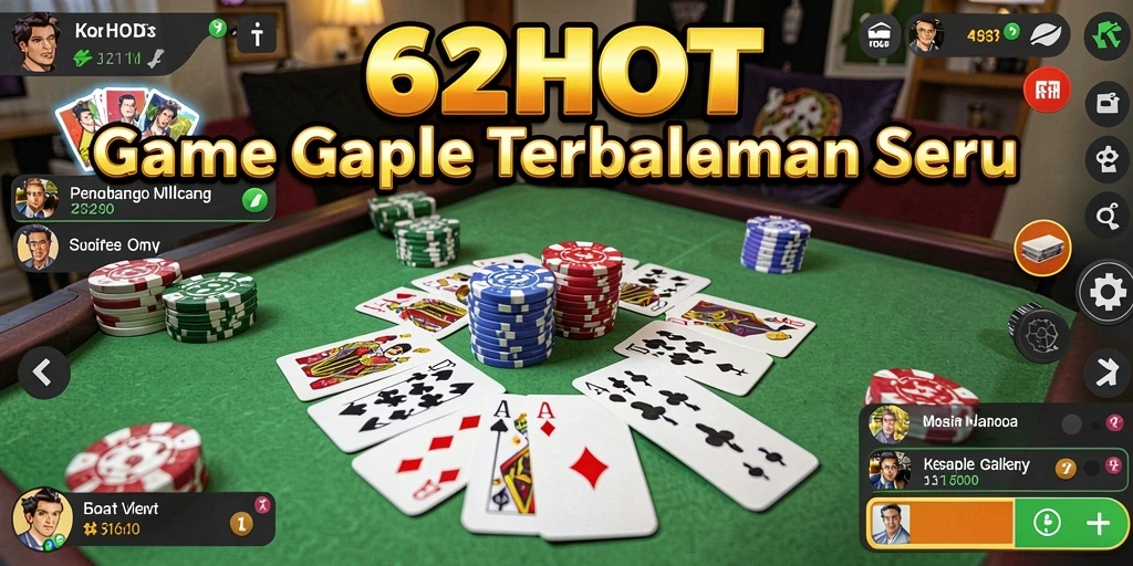 Screenshot dari gameplay seru di 62HOT saat bermain Gaple.