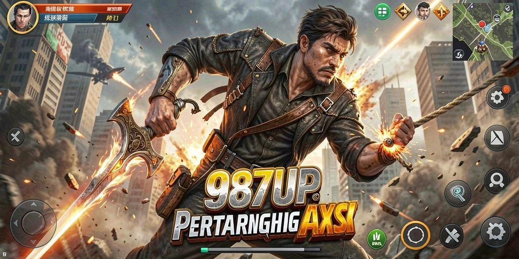 Tampilan aksi seru dan mendebarkan dari gameplay 987UP.