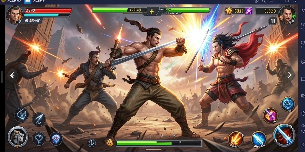 Tampilan gameplay seru dan aksi pertarungan yang intens di ACEH4D.