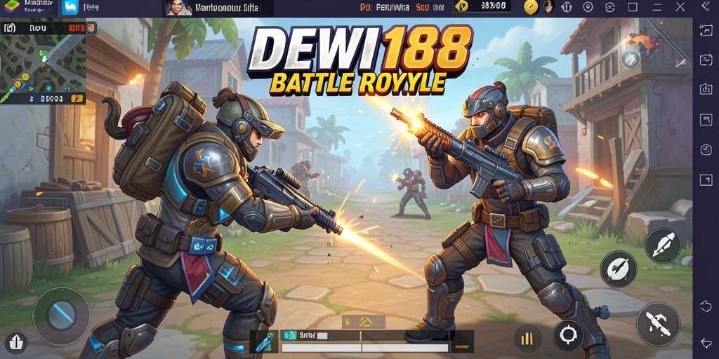 Screenshot DEWI188 menampilkan aksi intens dalam mode Battle Royale.