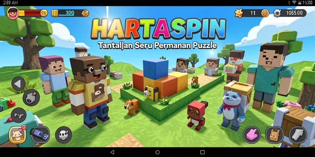 Tampilan gameplay HARTASPIN yang seru dan menantang.