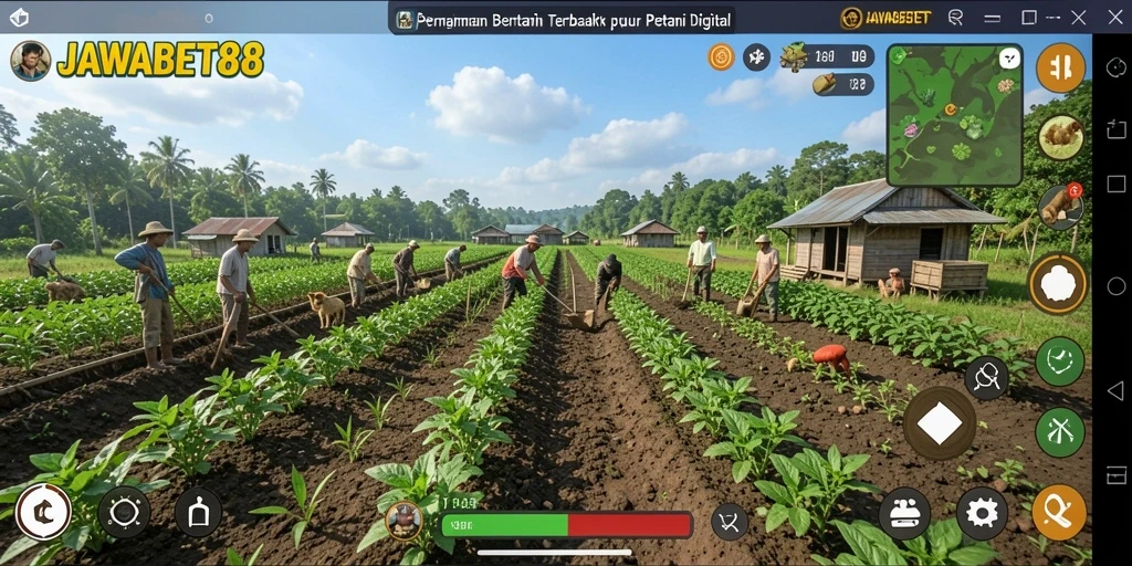 Tampilan gameplay mengasyikkan dalam JAWABET88 saat menanam dan merawat tanaman.