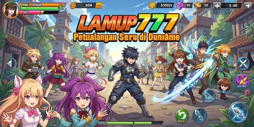 Tampilan gameplay LAMPU777 dengan karakter Anime yang menarik.
