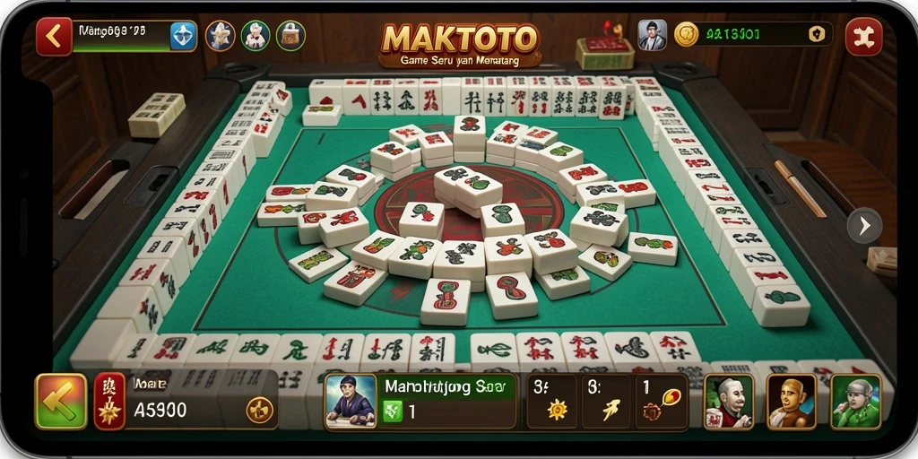 Tampilan layar utama MAKTOTO dengan gameplay Mahjong yang seru.
