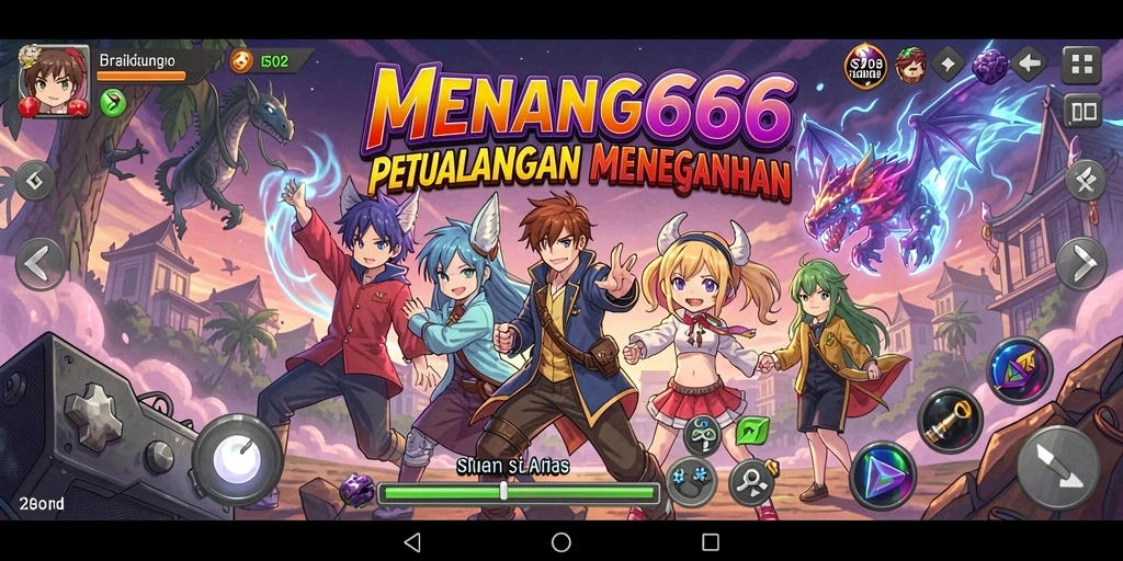 Tampilan aksi seru dalam game Anime MENANG666 saat pertarungan berlangsung.
