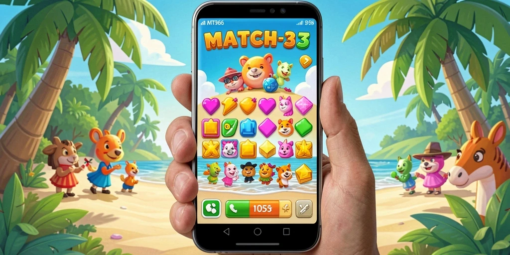 Tampilan gameplay MT966 dengan elemen Match-3 yang menyenangkan.