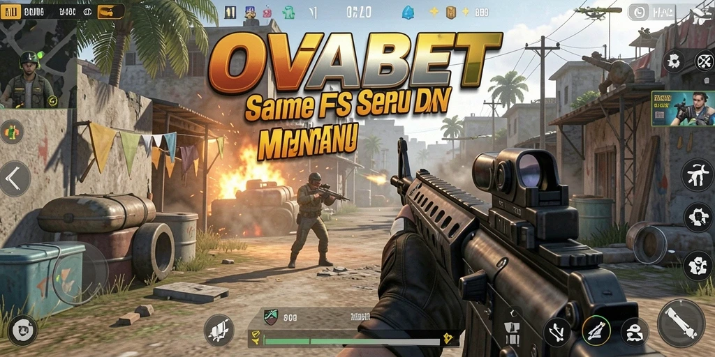 Tangkapan layar gameplay OVABET menampilkan aksi tembak-menembak yang intens.
