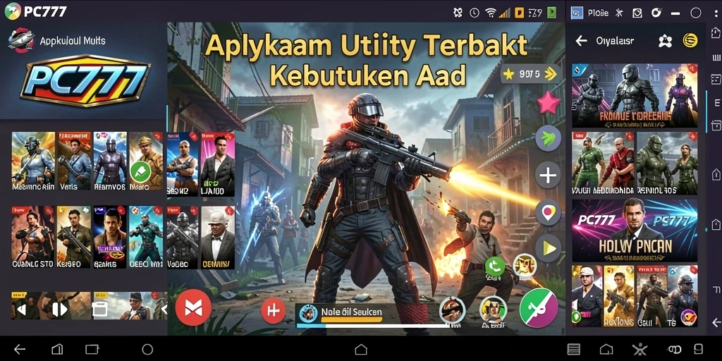 Screenshot utama PC777 menunjukkan antarmuka aplikasinya yang ramah pengguna.