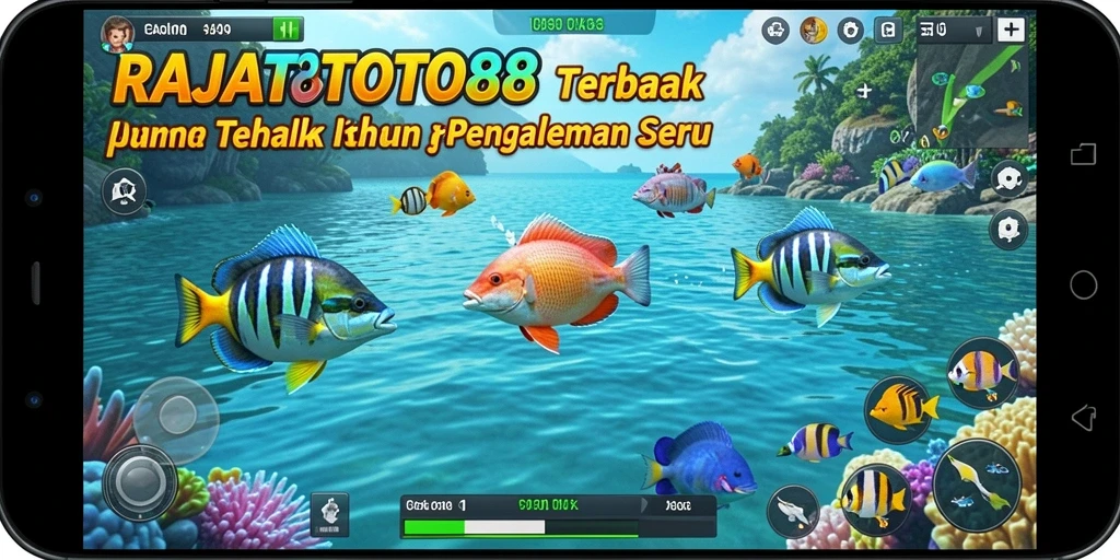 Tangkapan layar gameplay RAJATOTO88 menampilkan aksi menembak ikan yang seru.