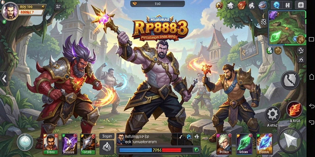 Tampilan gameplay epik RP888 dengan aksi bertempur yang mendebarkan.