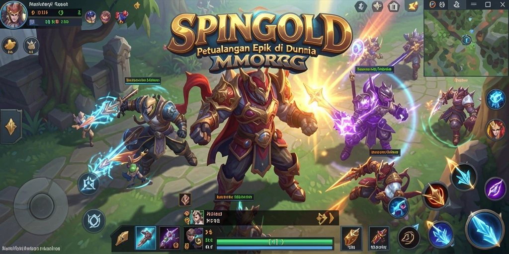 Tangkapan layar gameplay SPINGOLD yang menampilkan dunia yang kaya dan mendebarkan.