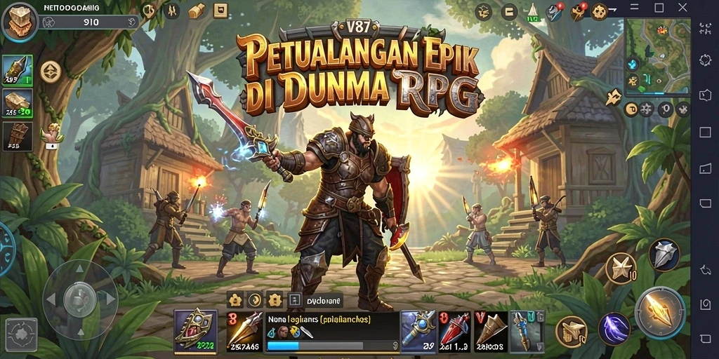 Tangkapan layar <strong>V87</strong> menampilkan pertarungan epik dengan grafis yang luar biasa.