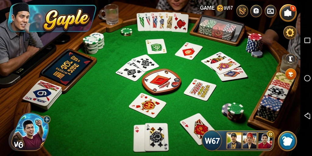Tampilan menarik dari gameplay Gaple W67 yang seru.