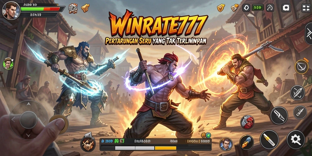 Gameplay seru WINRATE777 saat pertarungan epik berlangsung.